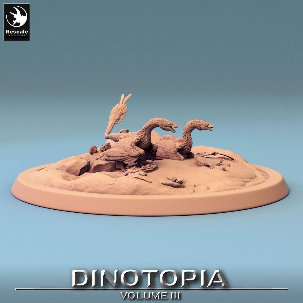 Product photo Tabletop 28mm Lord of the Print (LotP) 0: Tabletop miniature: Microraptor Nest, Feather Raptors, Predator Duo, Pack Hunter (24_06_A1)