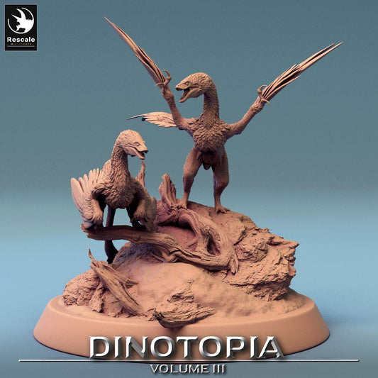 Product photo Tabletop 28mm Lord of the Print (LotP) 0: Tabletop miniature: Microraptor Raptor, feathered predator, ambush hunter on rock base (24_06_A2)