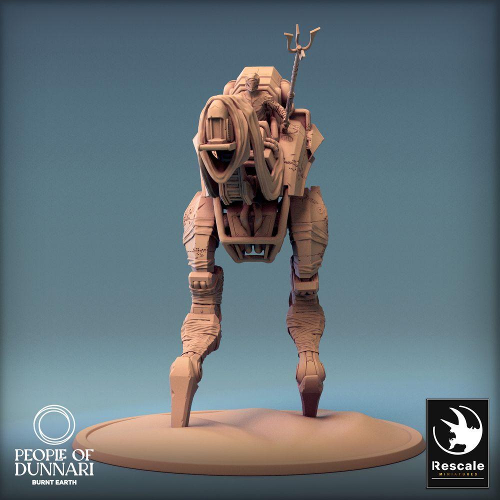 Product photo Tabletop 28mm Lord of the Print (LotP) 0: Tabletop miniature: Desert Runner War Beast Medoka, Nomad Mount, biomechanical War Golem Mount with saddle and luggage (24_03_B2)