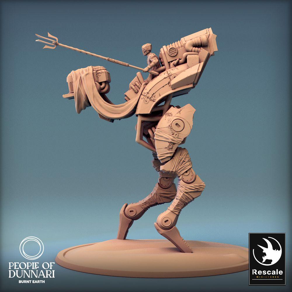 Product photo Tabletop 28mm Lord of the Print (LotP) 0: Tabletop miniature: Desert Runner War Beast Medoka, Nomad Mount, biomechanical War Golem Mount with saddle and luggage (24_03_B2)