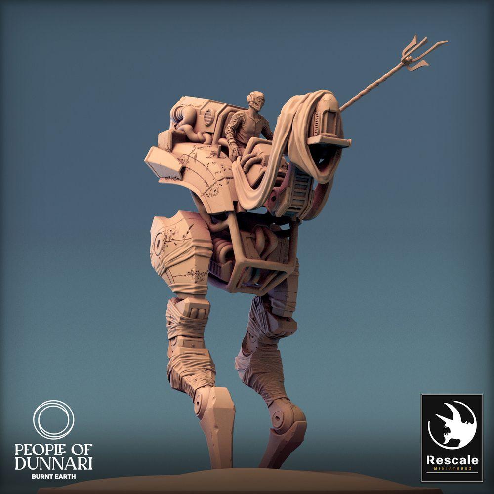 Product photo Tabletop 28mm Lord of the Print (LotP) 0: Tabletop miniature: Desert Runner War Beast Medoka, Nomad Mount, biomechanical War Golem Mount with saddle and luggage (24_03_B2)