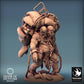 Product photo Tabletop 28mm Lord of the Print (LotP) 0: Tabletop miniature: Two-headed ogre Ettin - Pack giant, post-apocalyptic scrap collector with chain weapons (24_03_I2)