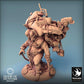 Product photo Tabletop 28mm Lord of the Print (LotP) 0: Tabletop miniature: Two-headed ogre Ettin - pack giant, post-apocalyptic scrap collector with chain weapons (24_03_I2)