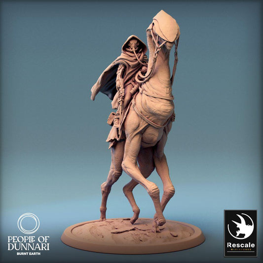 Product photo Tabletop 28mm Lord of the Print (LotP) 0: Tabletop miniature: Desert Rider on Sand Steed, Undead Scout, Nomad Cavalry (24_03_J3)