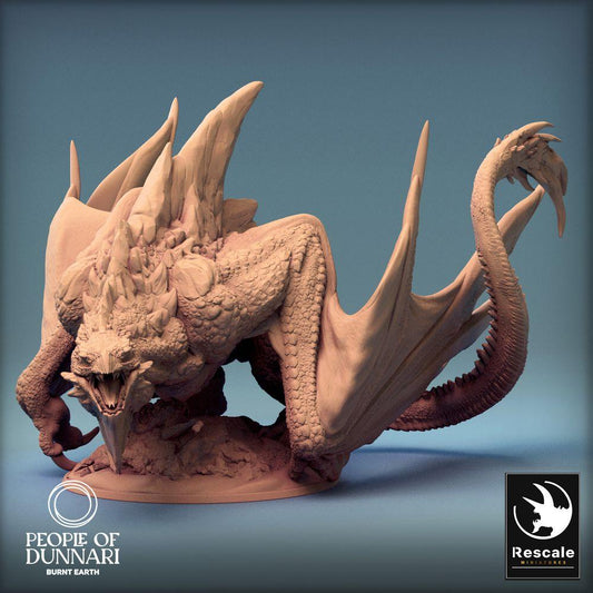 Product photo Tabletop 28mm Lord of the Print (LotP) 0: Tabletop miniature: Dunnari Wyvern - lurking dragon beast, Wyrm / Dragon, boss monster (24_03_K3)