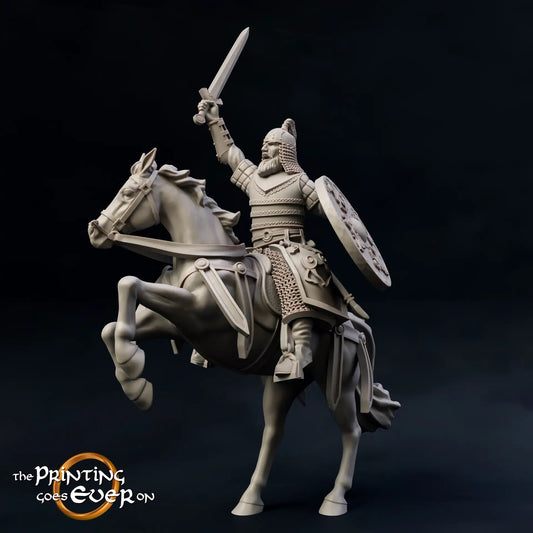 Produktfoto mittelalterliche historische Figur 75mm Scale The Printing Goes Ever On (TPGEO)  0: Mittelalterliche Figuren Ritter Wächter A Reiter - 75mm Modelle - Königliche Familie