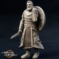 Product photo Tabletop 28mm The Printing Goes Ever On (TPGEO) 0: Royal Family of the Mark: Medieval Nobility - King with Throne, Princess, Standard Bearer, and Guard
