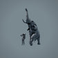 African elephant bull standing - Animals of the savannah (Ref 23_02_03)