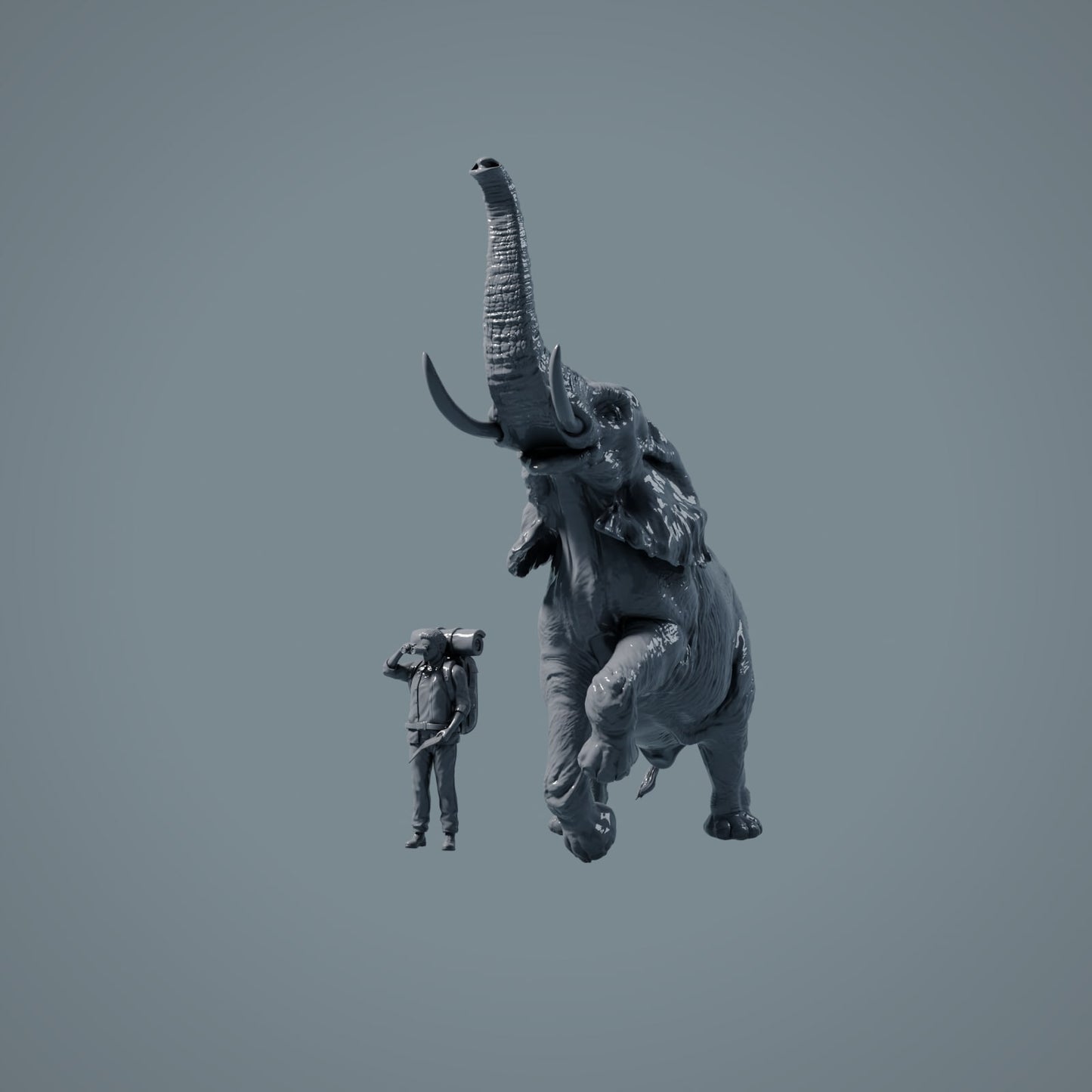 African elephant bull standing - Animals of the savannah (Ref 23_02_03)