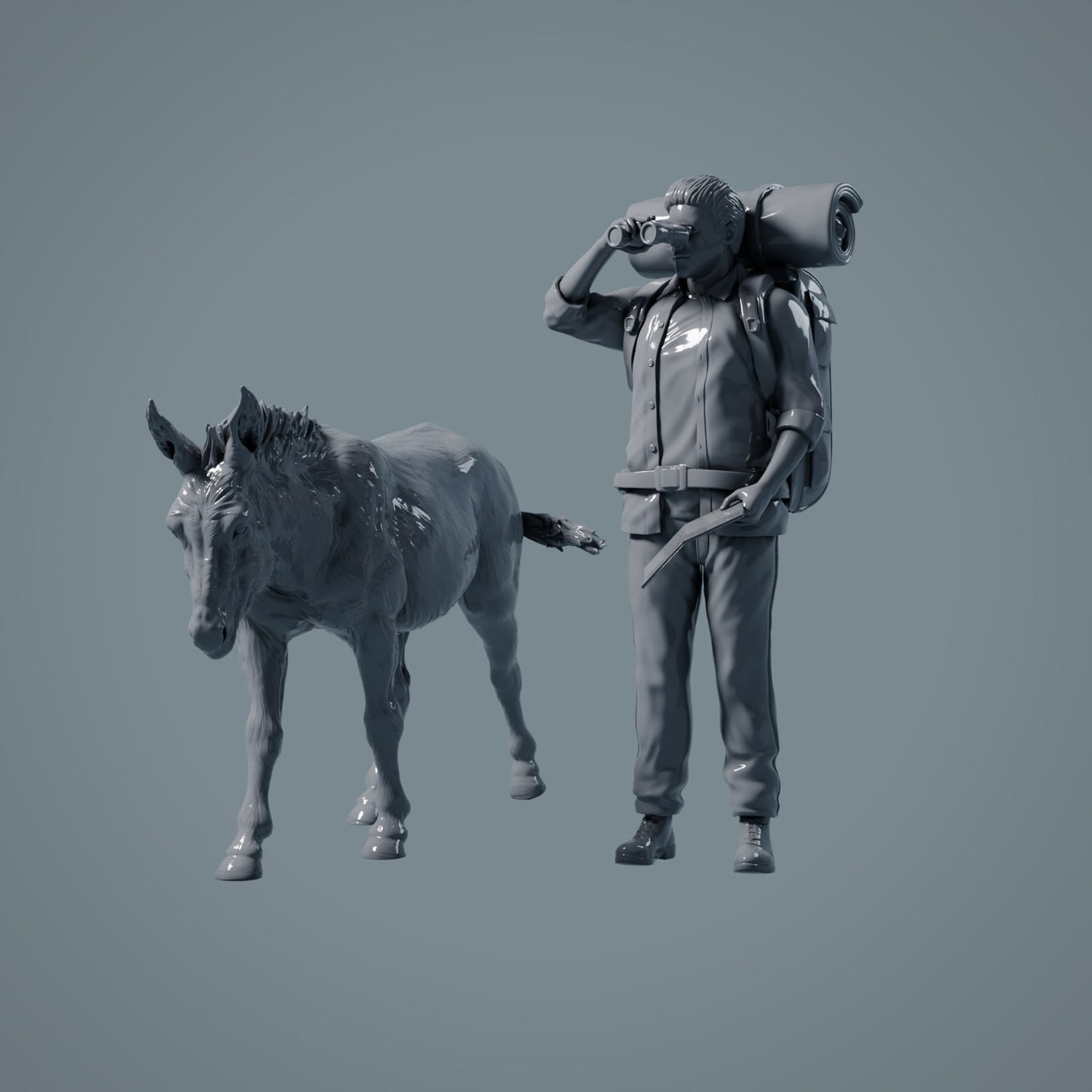 Farm Animal Figure: Walking Donkey (a018)
