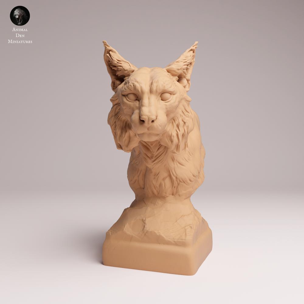 Product photo Tabletop 28mm Lord of the Print (LotP) 0: Wildlife animal figure: Eurasian Lynx - Bust (26_07_02)