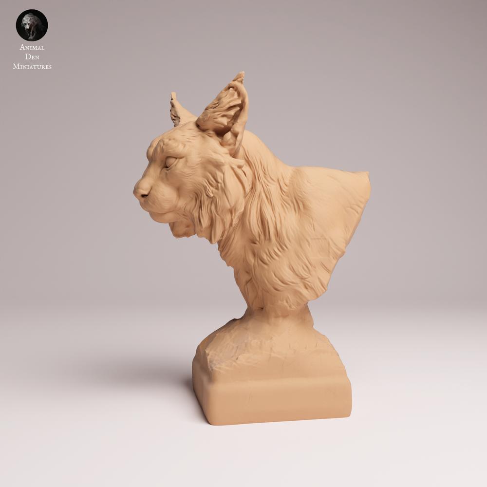 Product photo Tabletop 28mm Lord of the Print (LotP) 1: Wildlife animal figure: Eurasian lynx - bust (26_07_02)