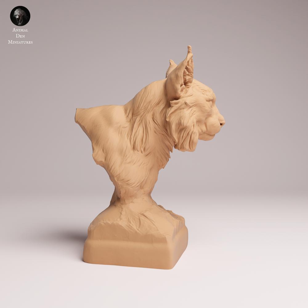 Product photo Tabletop 28mm Lord of the Print (LotP) 2: Wildlife animal figure: Eurasian Lynx - Bust (26_07_02)