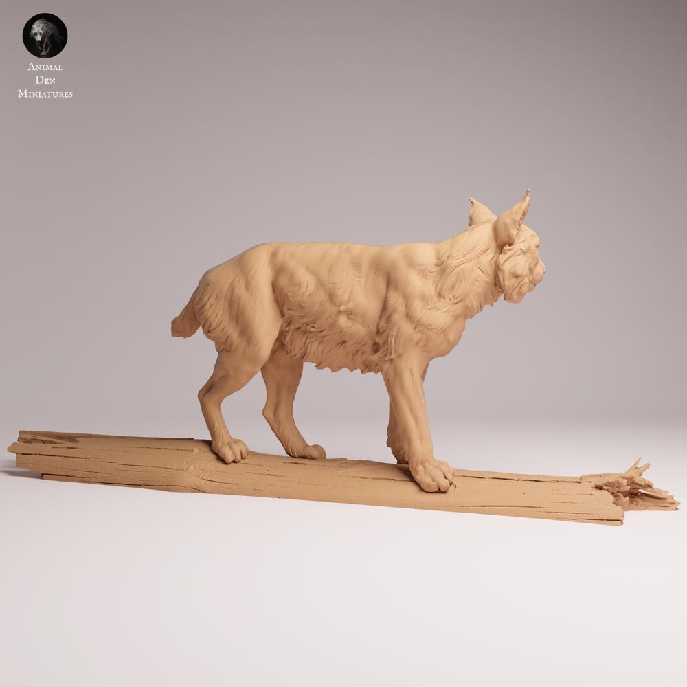 Product image Tabletop 28mm Lord of the Print (LotP) 0: Wildlife animal figure: Eurasian lynx - on a tree (26_07_04)