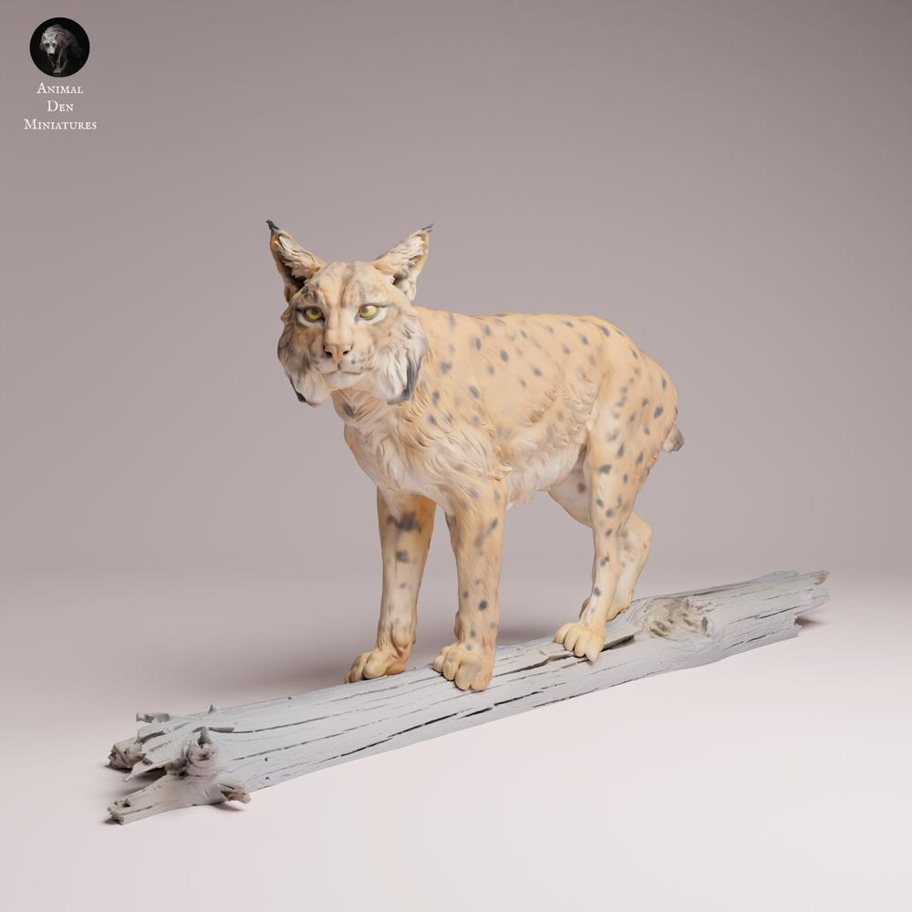 Product image Tabletop 28mm Lord of the Print (LotP) 3: Wildlife animal figure: Eurasian lynx - on a tree (26_07_04)