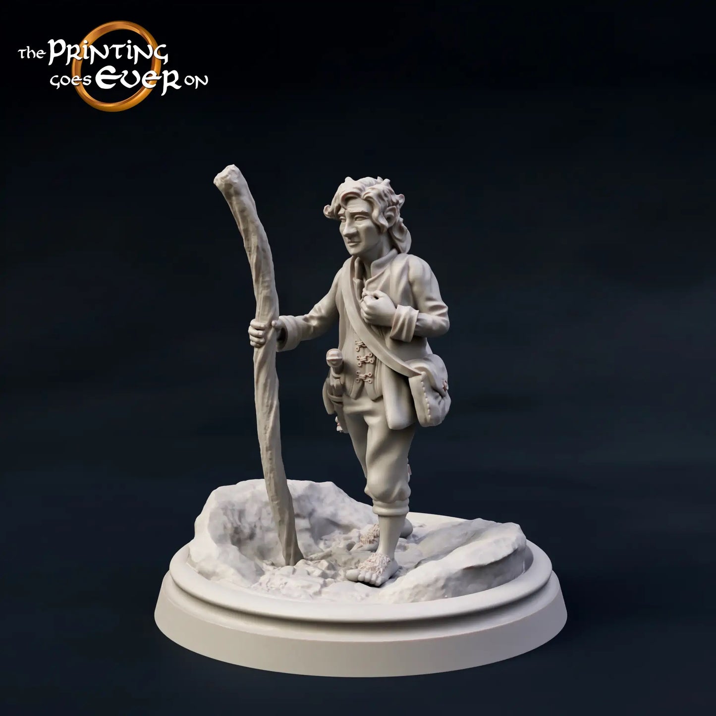 Product photo Tabletop 28mm The Printing Goes Ever On (TPGEO) 0: 9 Heroes in Wanderer Pose: Companions of Humans, Elves, Dwarves, and Halflings - Wanderer
