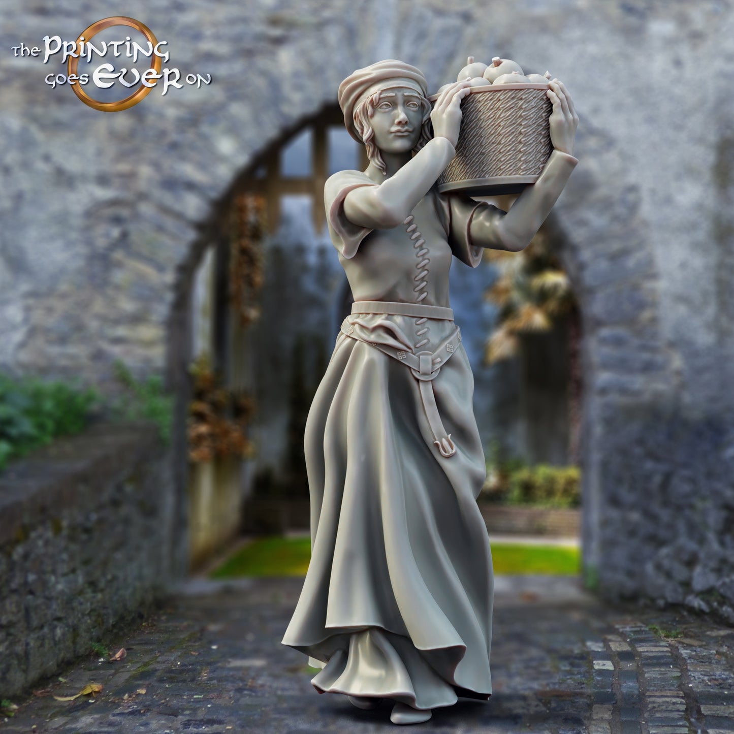 Product photo Tabletop 28mm The Printing Goes Ever On (TPGEO) 0: Medieval Townsfolk: Blacksmith, Lumberjack, Baker, Sculptor, Cobbler, Nobles, Children