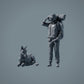 Farm Animal Figure: 2 Foals - Running and Lying Horse (a017)