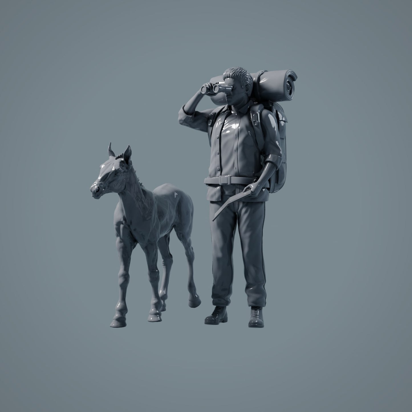 Farm Animal Figure: 2 Foals - Standing and Walking Horse (a016)