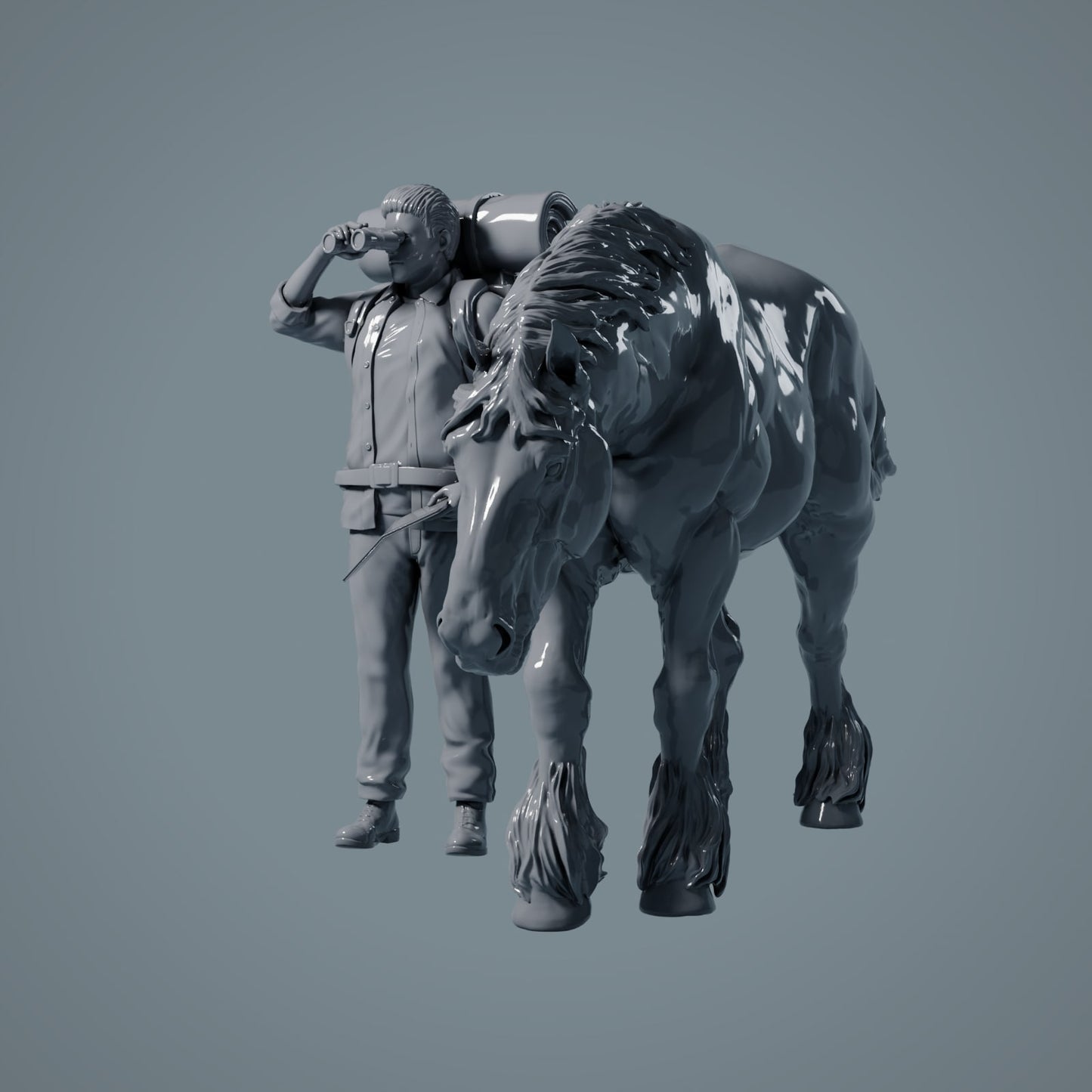 Farm Animal Figure: Feeding Horse - Suffolk Punch (a015)
