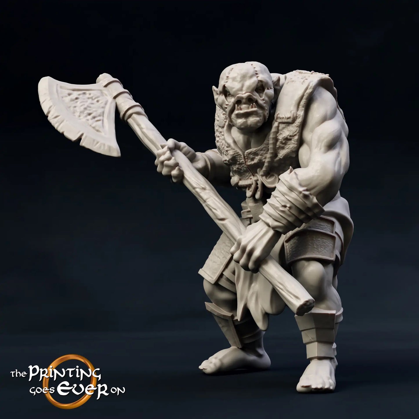 Product photo Tabletop 28mm The Printing Goes Ever On (TPGEO) 0: Death of a Hero: Human Warrior after Battle with a Squad of Half-Orcs