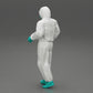 Diorama model building product photo 4: Diorama miniature: Man in full protective suit with hood, mask & gloves (Ref No. A50)