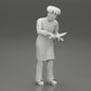 Diorama model building product photo 6: Diorama miniature: standing chef in professional attire with chef's knife (Ref No. A49)