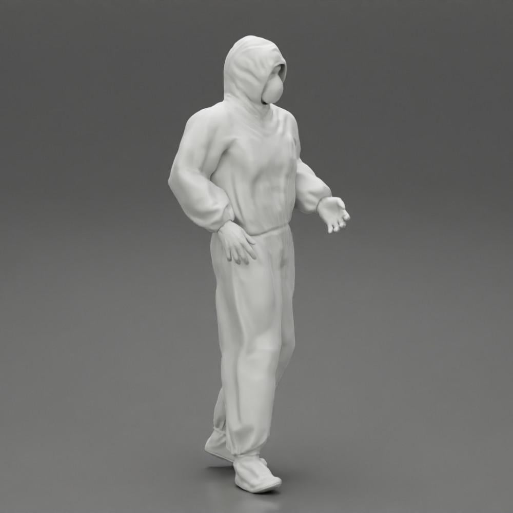 Diorama model building product photo 7: Diorama miniature: Man in full protective suit with hood, mask & gloves (Ref No. A50)