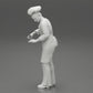Diorama model building product photo 10: Diorama miniature: standing chef in work attire with chef's knife (Ref No. A49)
