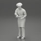 Diorama model building product photo 11: Diorama miniature: standing chef in work attire with chef's knife (Ref No. A49)