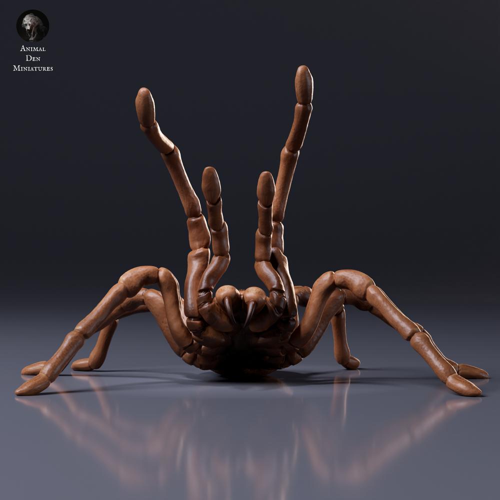 Product photo of animal figure Animal Den Miniatures 6: Arachnid figure: Goliath birdeater tarantula - threat display (26_10_02)