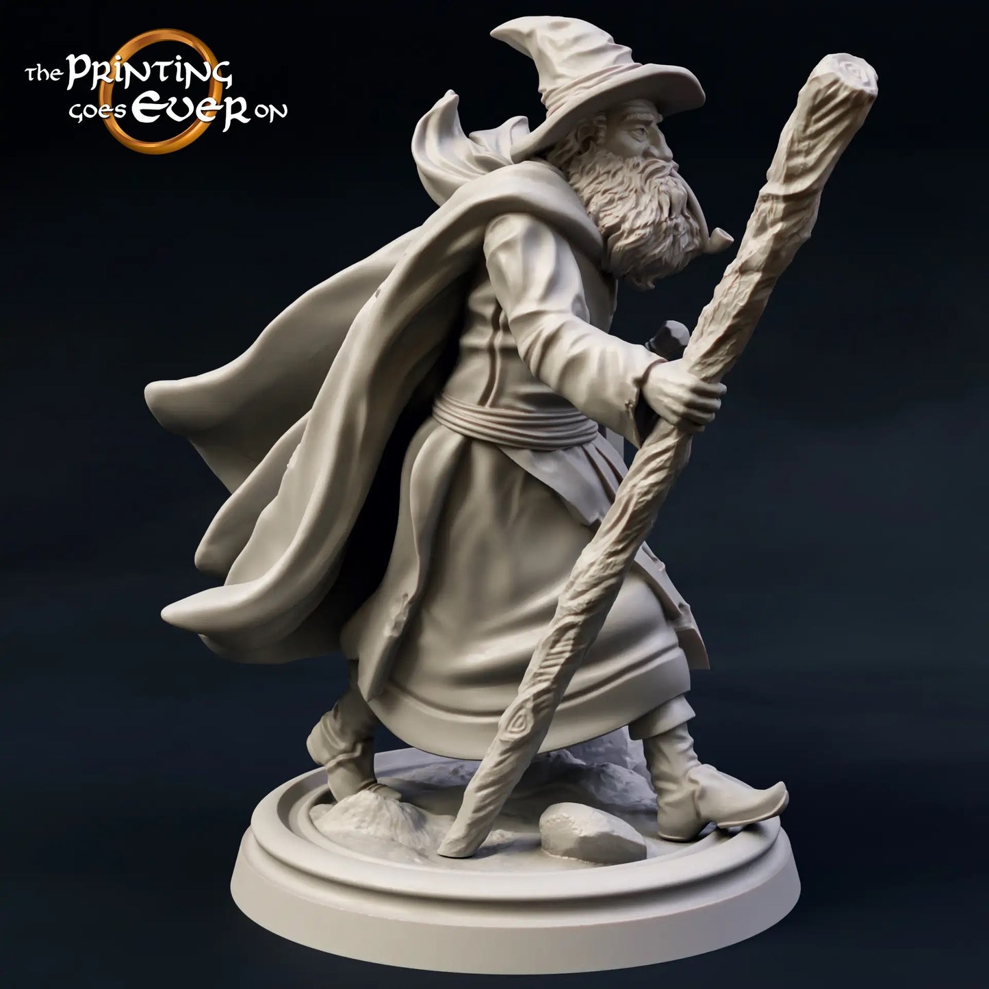 Product photo Tabletop 28mm The Printing Goes Ever On (TPGEO) 0: 9 Heroes in Wanderer Pose: Companions of Humans, Elves, Dwarves, and Halflings - Wanderer