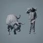 Farm Animal Figure: Grazing Bull - Red Devon Bull (a033)