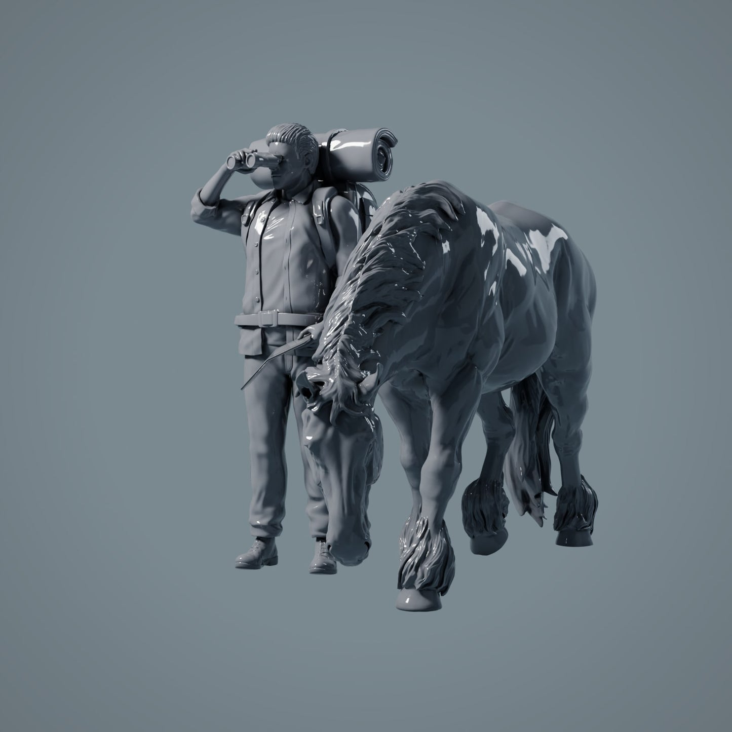 Farm Animal Figure: Grazing Horse, Mare - Suffolk Punch (a014)