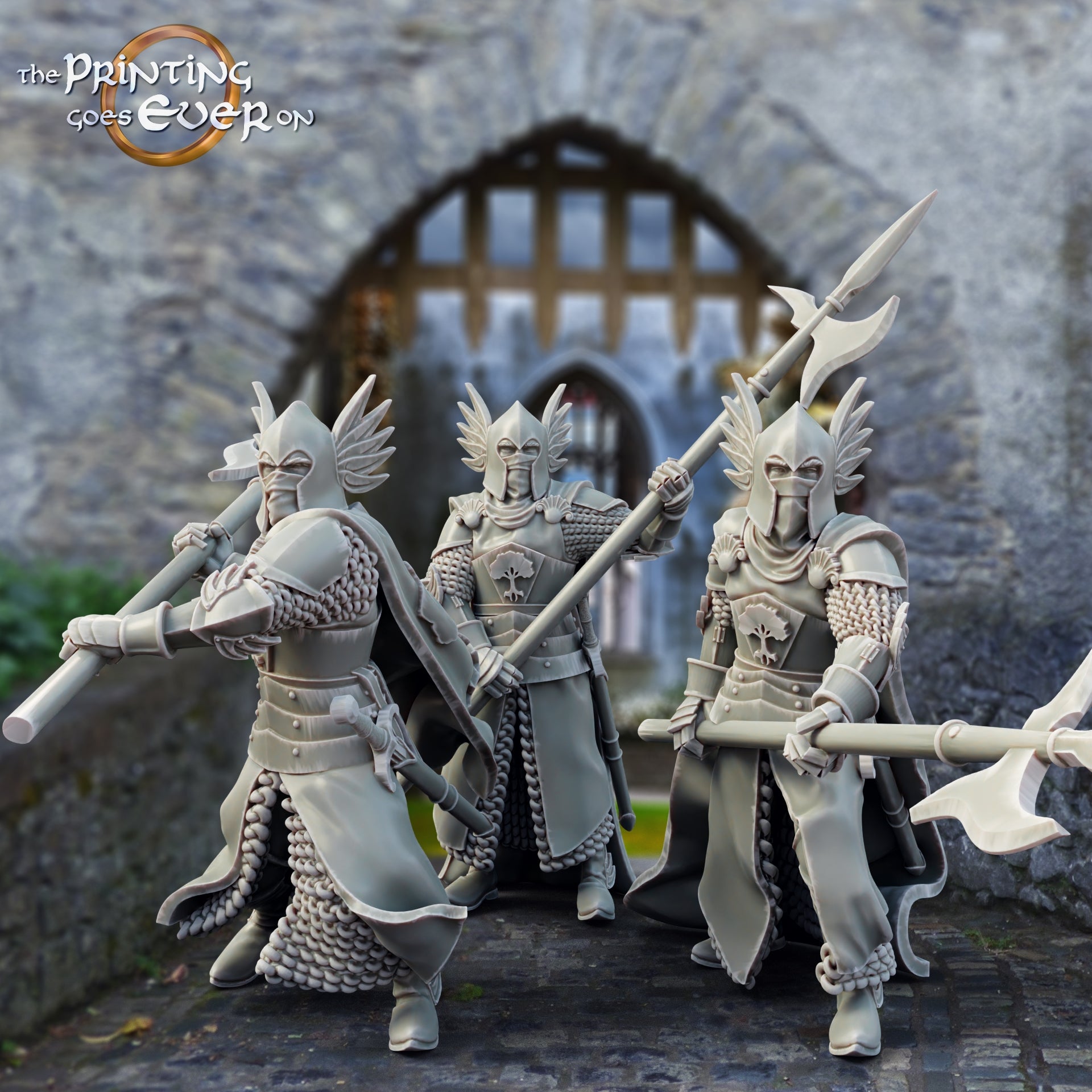 Product photo Tabletop 28mm The Printing Goes Ever On (TPGEO) 0: Watch and Archers: Medieval Knight Squad - Warriors of the White City
