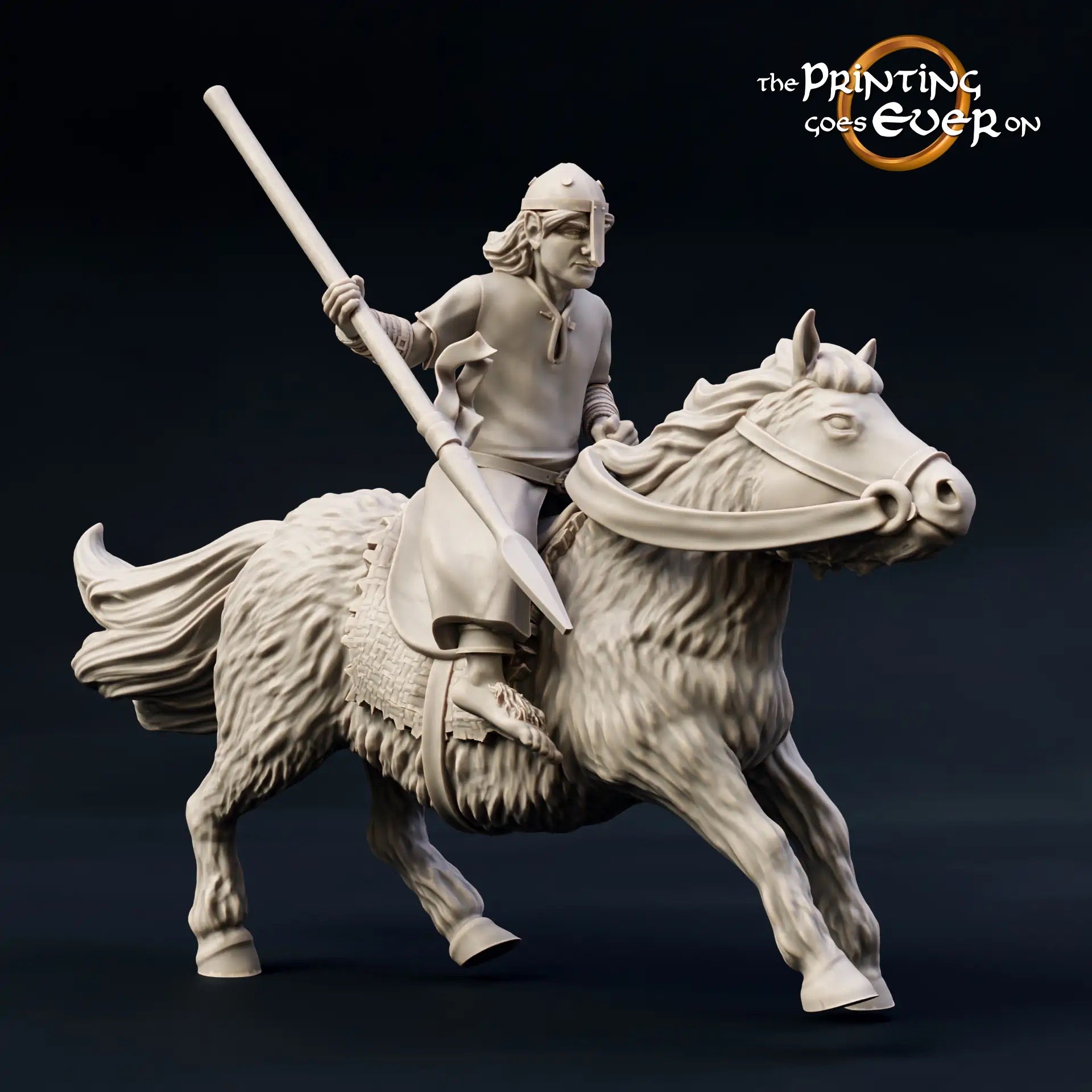 Product photo Tabletop 28mm The Printing Goes Ever On (TPGEO) 0: Halfling Combat Squad: Brave Fighters - Foot Troop and Rider