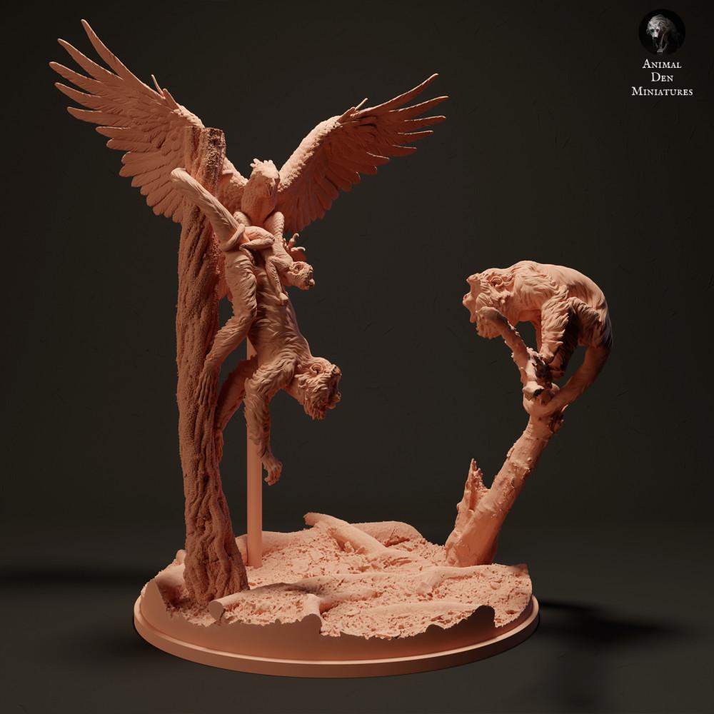 Produktfoto Tierfigur Animal Den Miniatures 0: Dschungel Tierfigur: Harpyie - jagt Rote Brüllaffen (23_06_08)