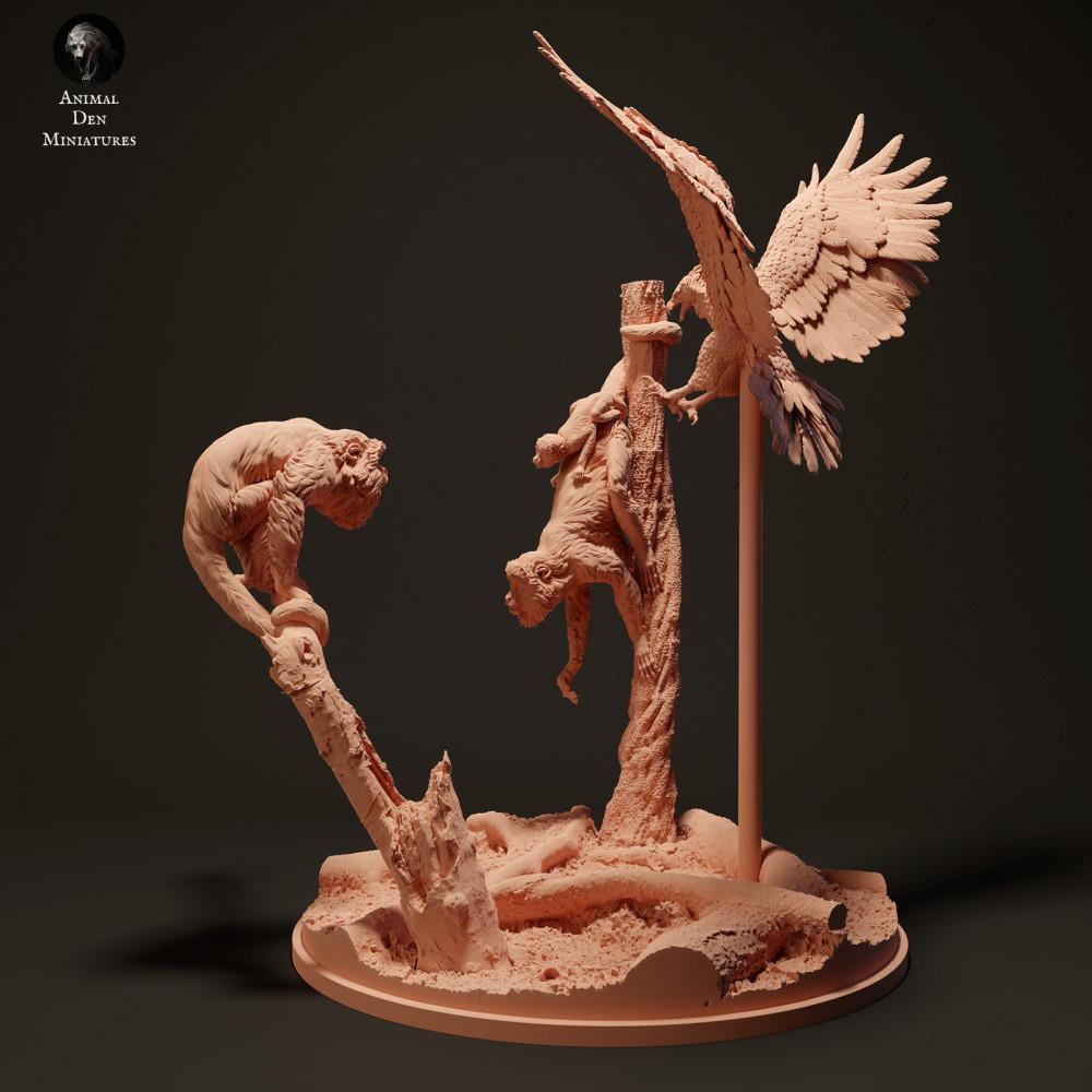 Produktfoto Tierfigur Animal Den Miniatures 2: Dschungel Tierfigur: Harpyie - jagt Rote Brüllaffen (23_06_08)