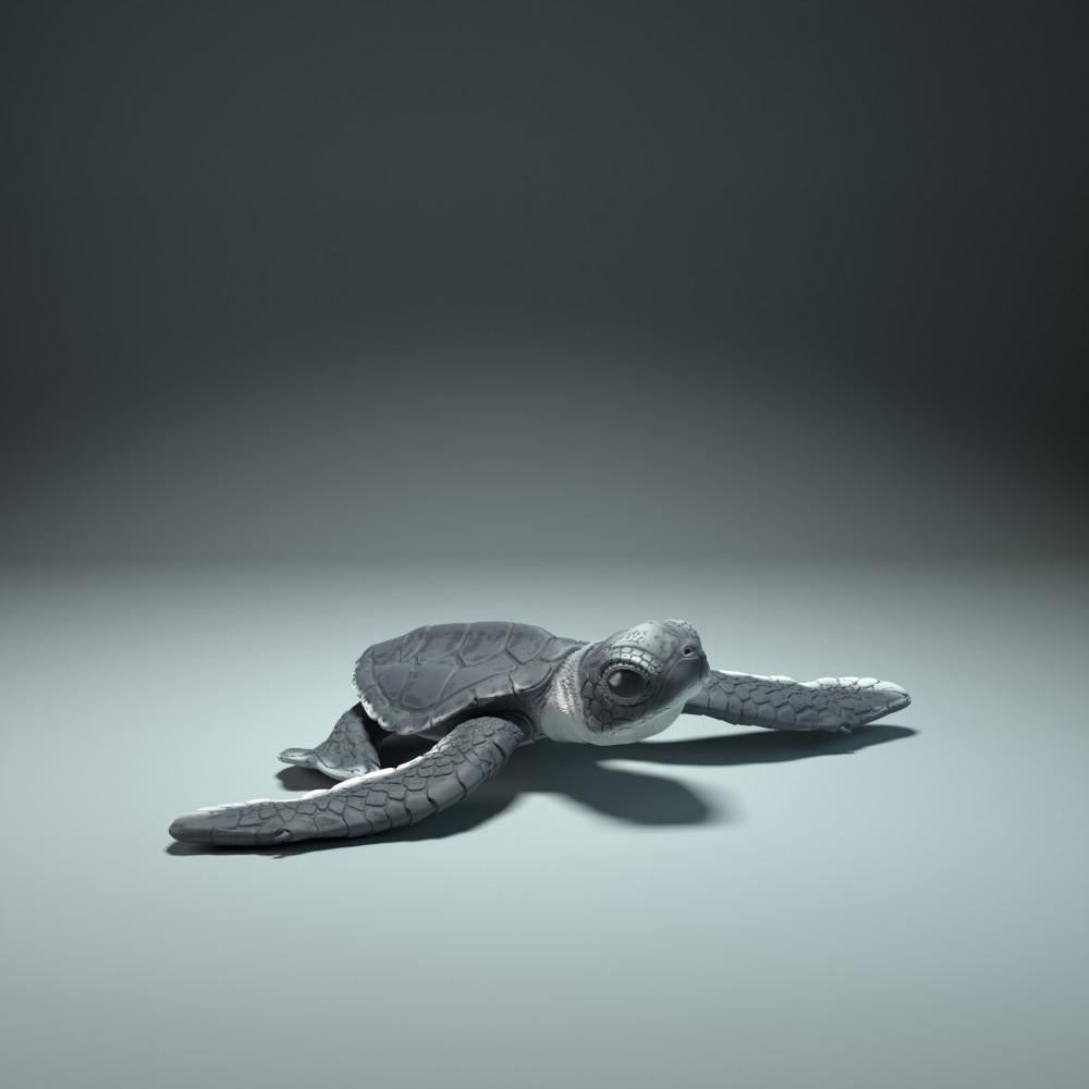 Product photo animal figure Animal Den Miniatures 1: Sea animal figure: hatching sea turtle hatchling (21_12_01)