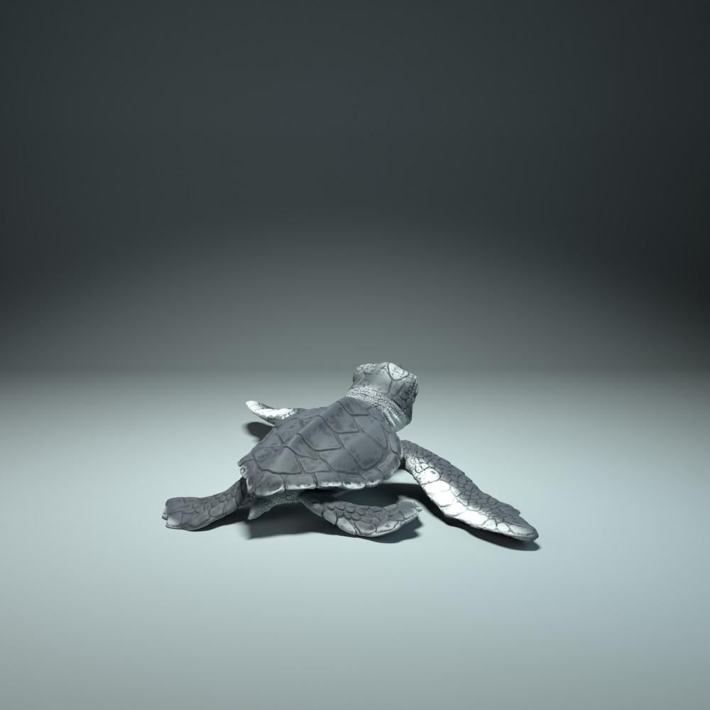 Product photo animal figure Animal Den Miniatures 2: Marine animal figure: sea turtle hatchling emerging from its egg (21_12_01)