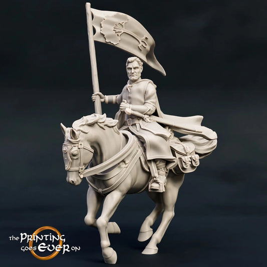 Produktfoto mittelalterliche historische Figur 75mm Scale The Printing Goes Ever On (TPGEO)  0: Mittelalterliche Ritter Figuren Ranger Reiter Standarte Waldläufer des Nordens