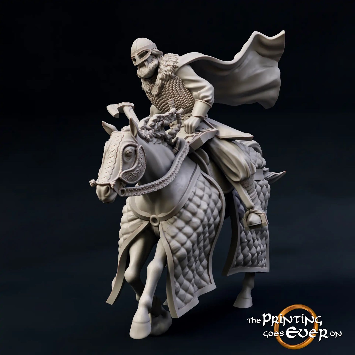 Product photo medieval historical figure 75mm Scale The Printing Goes Ever On (TPGEO) 0: Medieval figures knights guards B riders - 75mm models - Royal Family