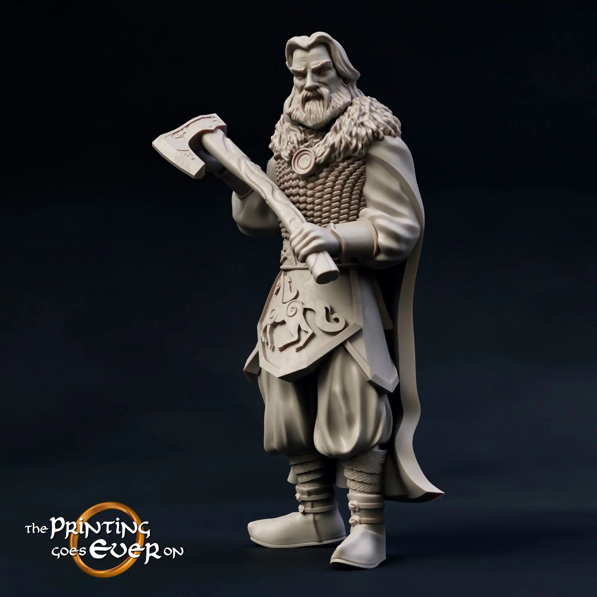 Product photo medieval historical figure 75mm Scale The Printing Goes Ever On (TPGEO) 0: Medieval Figures Knight Guardian A - 75mm Models - Royal Family