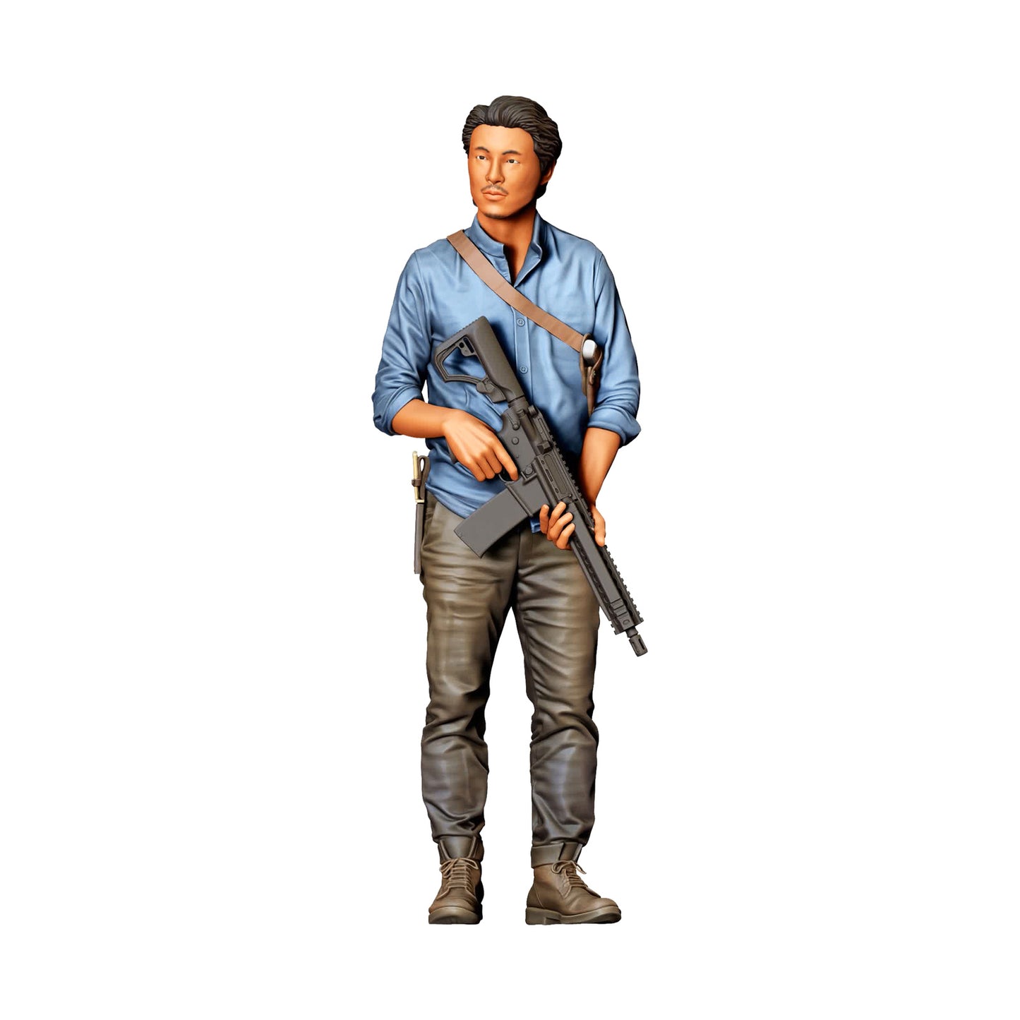 Stehende Figur: Mann mit Gewehr und Schultergurt (Ref. Nr. 495) - farbige Einzelansicht