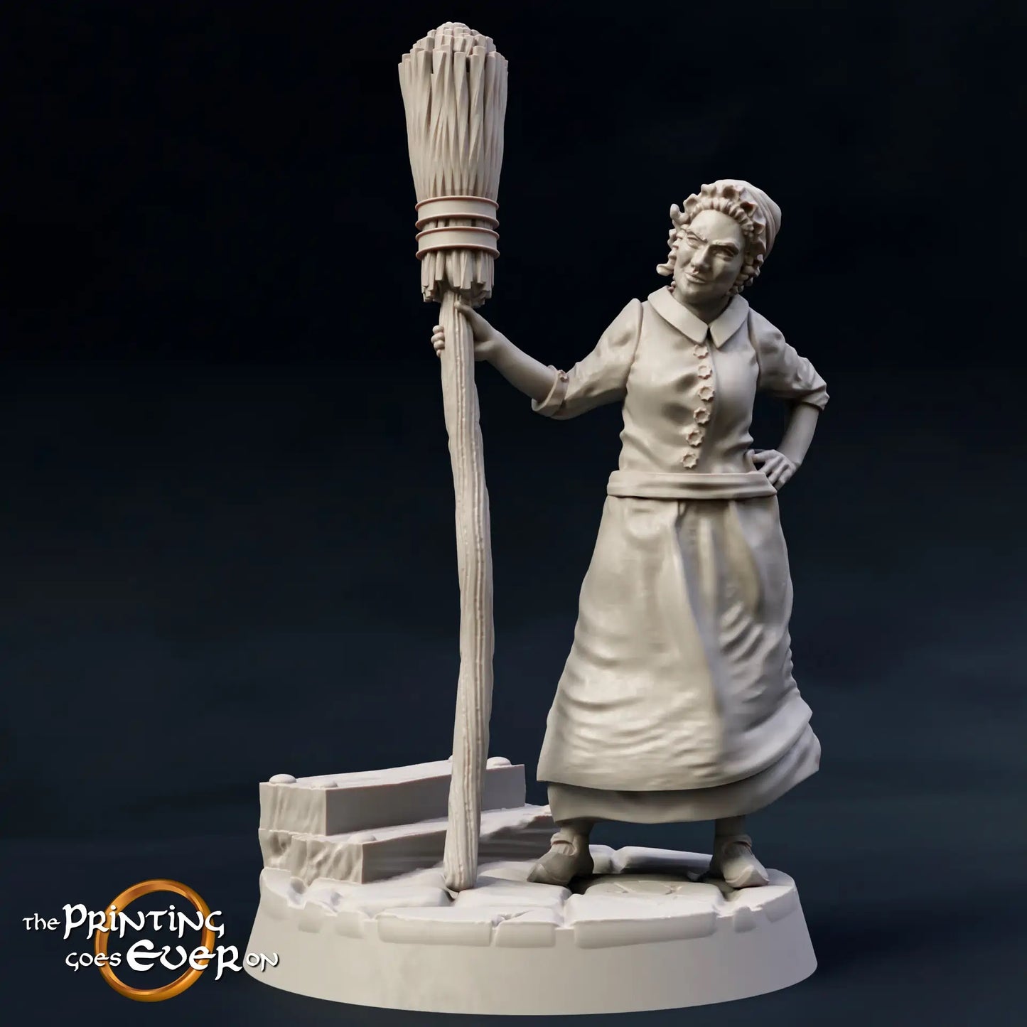 Product photo Tabletop 28mm The Printing Goes Ever On (TPGEO) 0: Medieval townsfolk and tavern guests: Innkeeper, guard, hunter, farmer, maid, guest, traveler