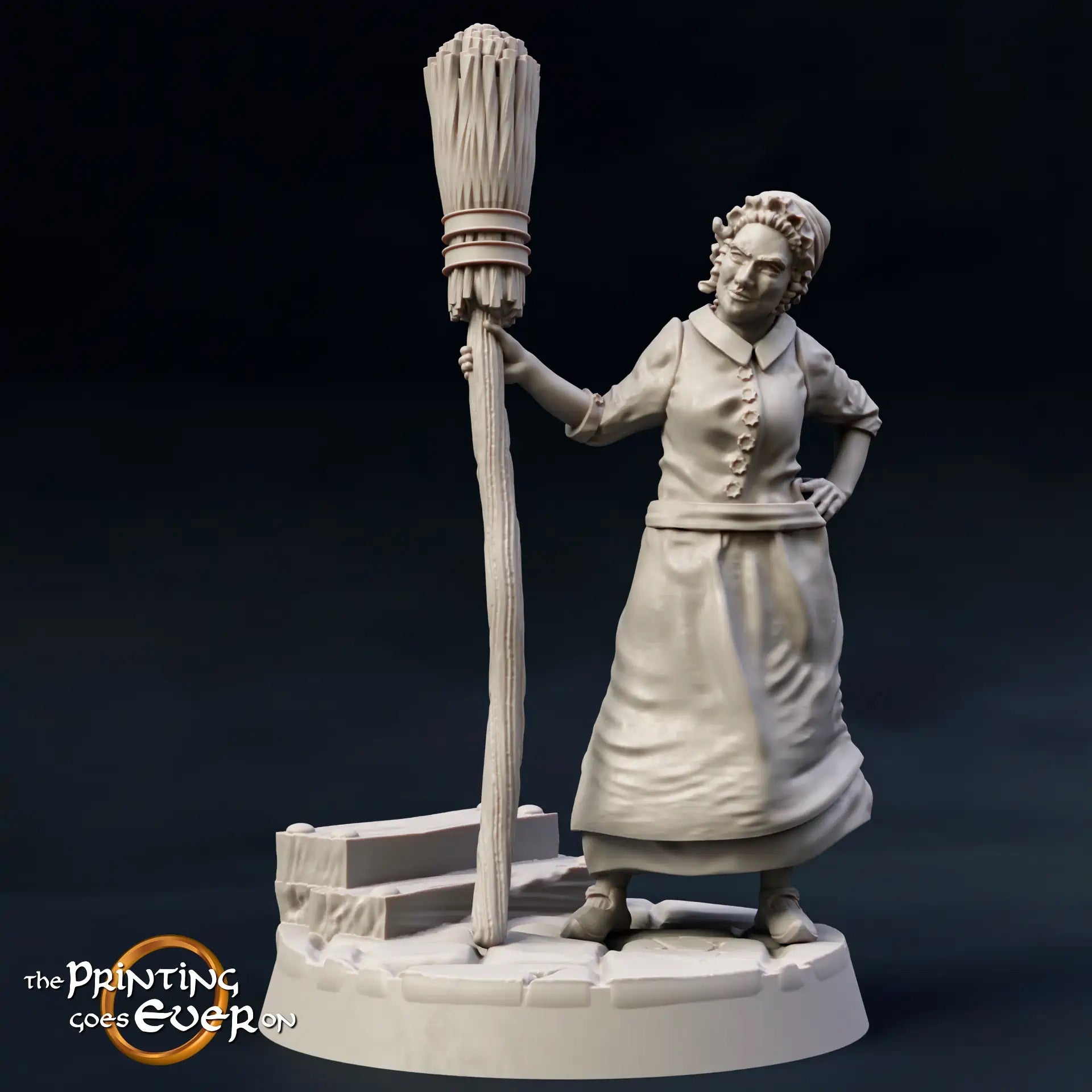 Product photo Tabletop 28mm The Printing Goes Ever On (TPGEO) 0: Medieval townsfolk and tavern guests: Innkeeper, guard, hunter, farmer, maid, guest, traveler