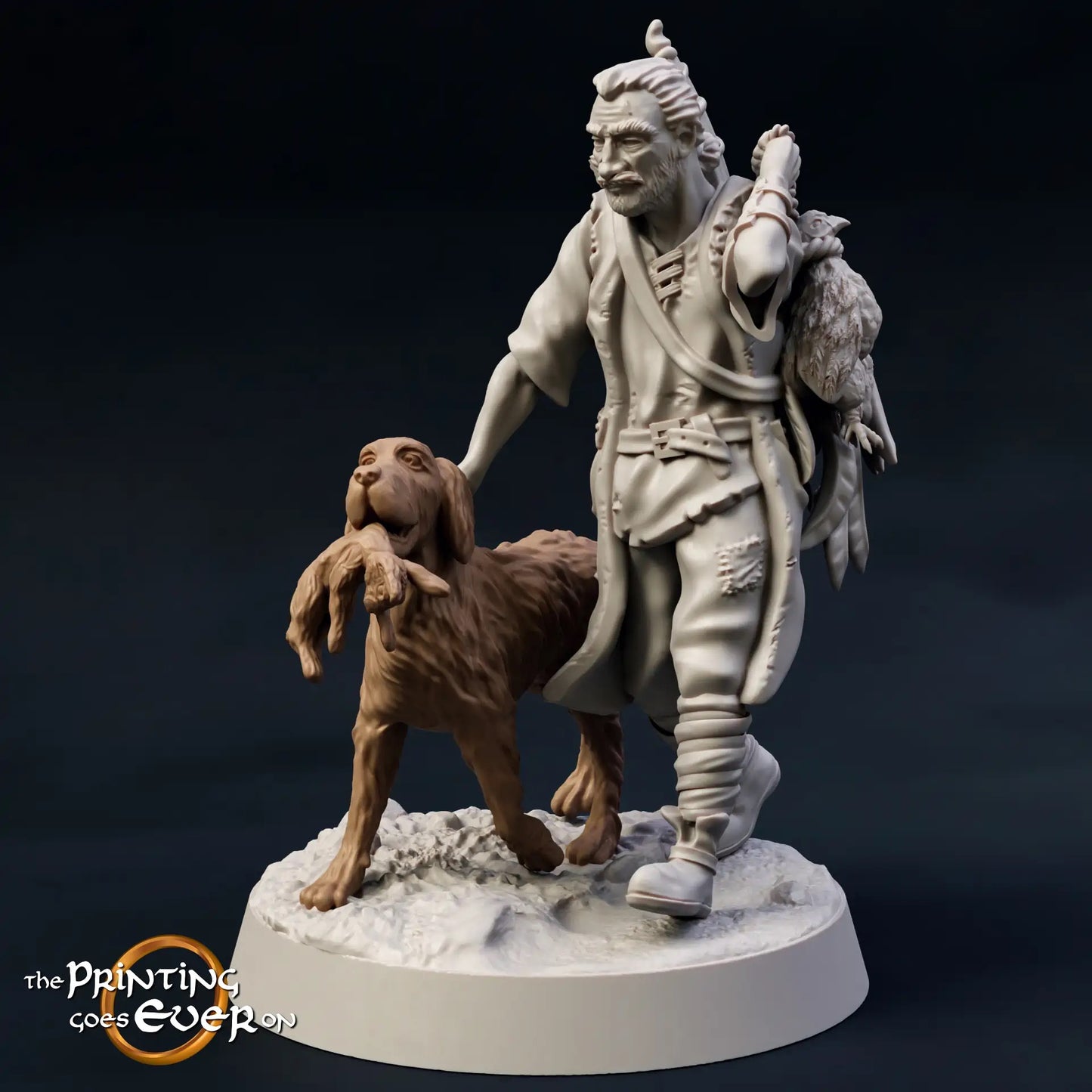 Product photo Tabletop 28mm The Printing Goes Ever On (TPGEO) 0: Medieval townsfolk and tavern guests: Innkeeper, guard, hunter, farmer, maid, guest, traveler
