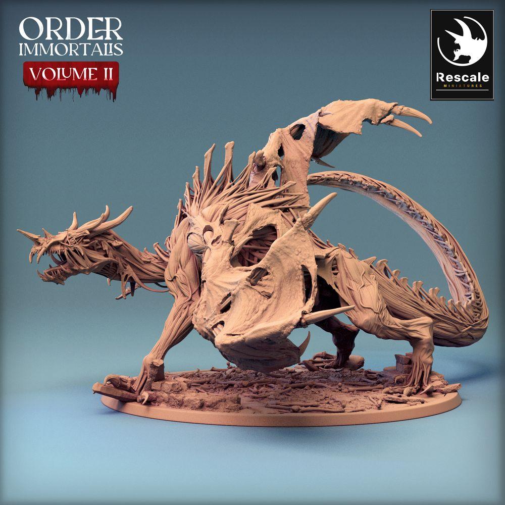 Produktfoto Tabletop 28mm Lord of the Print (LotP) 0: Tabletop Miniatur: Dämonische Drachenbrut - Immortalis Dragon, Höllenbestie mit Sichelschwanz in Angriffspose (24_02_D1)