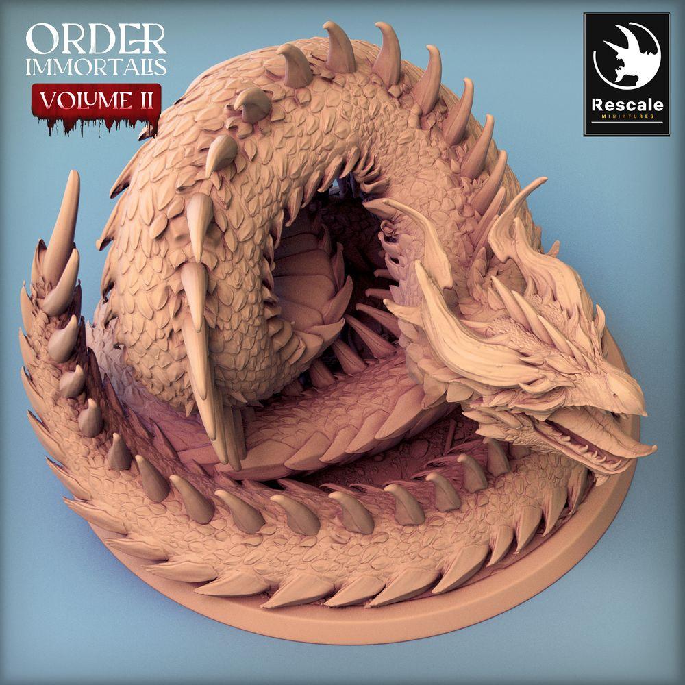 Produktfoto Tabletop 28mm Lord of the Print (LotP) 0: Tabletop Miniatur: Riesiger Sandwurm / Höhlenwurm - stachelbewehrte Schlangenbestie, Abgrundwurm (Wyrm), Bossmonster (24_02_E3)