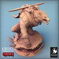 Tabletop photo 28mm Lord of the Print (LotP) 0: Tabletop miniature: Werewolf Leader - Lycanthrope Champion with two swords on his back, Werewolf Chief (24_02_C2)